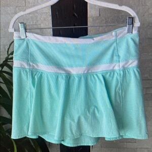 Lululemon Hot Hitter Pickleball Tennis Skirt Skort Aquamarine White Size 10